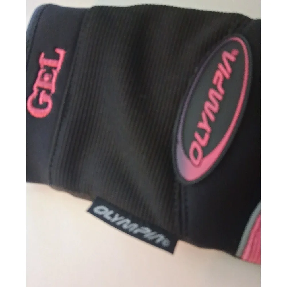 Olympia 712 Women's Medium Gel Reflector Pink Leather Nylon Gloves Snow Bike